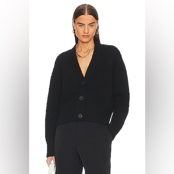 ANINE BING MAXWELL OVER SIZE CARDIGAN BLACK Alphaca and wool material - Picture 1 of 14